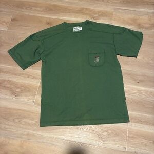 Early 2000s Y2K JNCO Jeans Embroidered “J” Graphic Green V‑Neck Shirt One Size